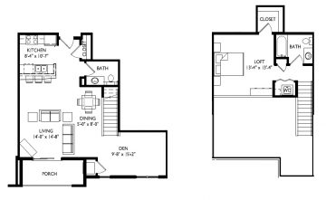 M - One Bedroom Loft + Den