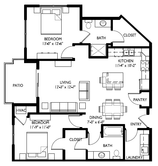 54-A  Two Bedroom