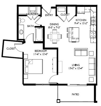 54-F  One Bedroom