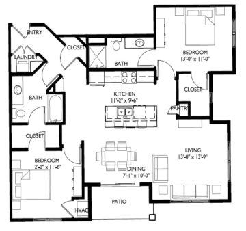 54-J  Two Bedroom