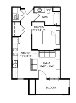 40/28-C2  Studio (Garage Parking Included)